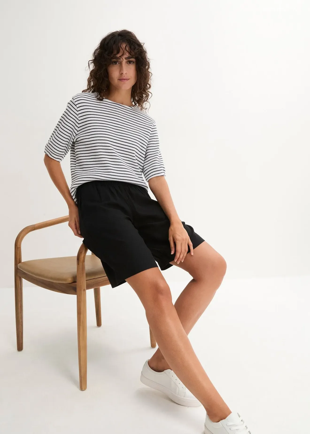 bonprix Bermuda en mélange lin et viscose|Femme Shorts|Pantalons