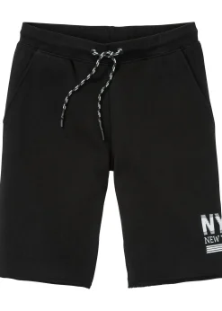 Homme bonprix Shorts|Vêtements De Sport|Bermuda en molleton avec bordures à cru