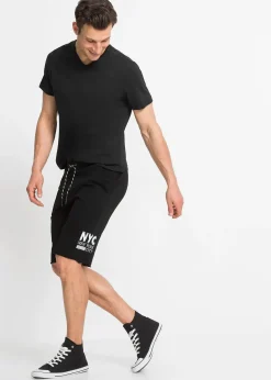 Homme bonprix Shorts|Vêtements De Sport|Bermuda en molleton avec bordures à cru