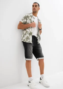 bonprix Bermuda en molleton effet jean, loose|Homme Shorts|Jeans