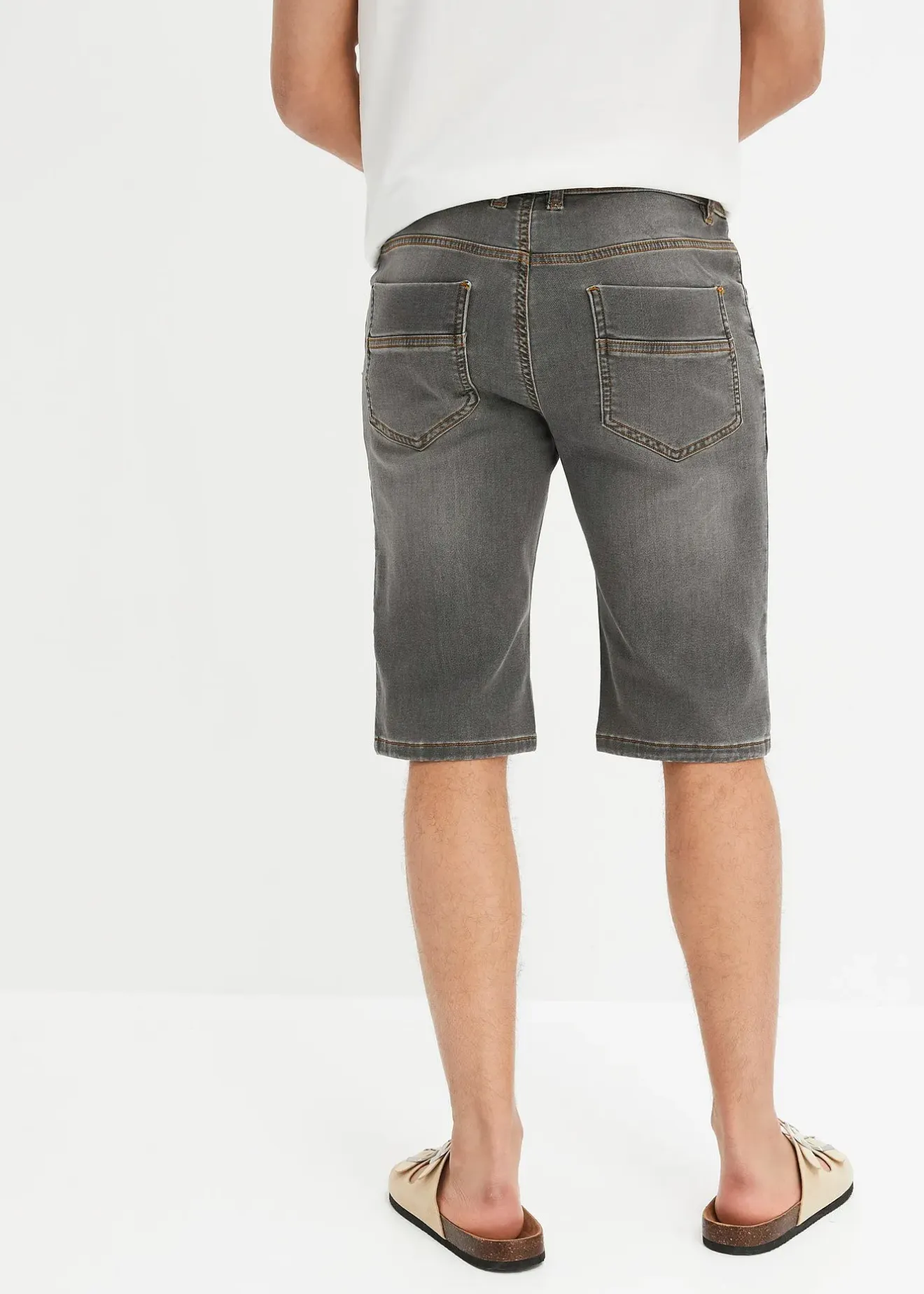 bonprix Bermuda en sweat effet jean, coupe ventre confort, regular|Homme Shorts|Jeans