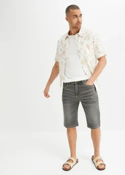 bonprix Bermuda en sweat effet jean, coupe ventre confort, regular|Homme Shorts|Jeans