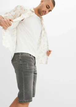 bonprix Bermuda en sweat effet jean, coupe ventre confort, regular|Homme Shorts|Jeans