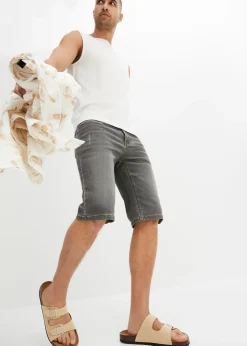 bonprix Bermuda en sweat effet jean, coupe ventre confort, regular|Homme Shorts|Jeans