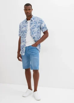 bonprix Bermuda en sweat effet jean, coupe ventre confort, regular|Homme Shorts|Jeans