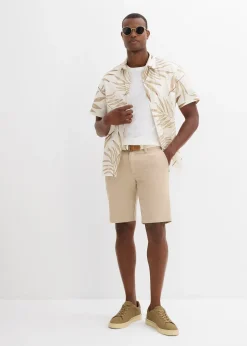 Homme bonprix Shorts|Pantalons|Bermuda extensible avec ceinture, Regular