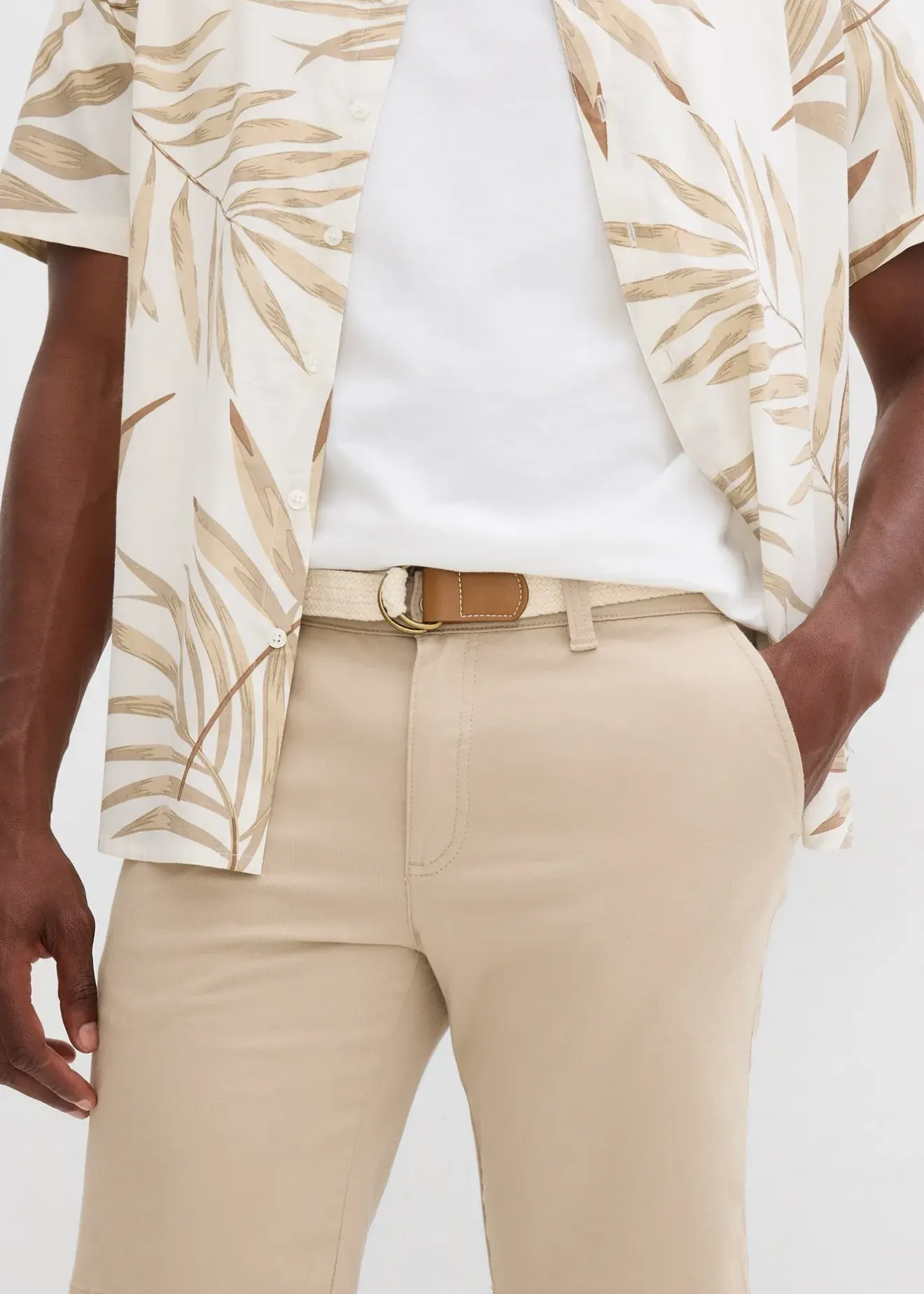 Homme bonprix Shorts|Pantalons|Bermuda extensible avec ceinture, Regular