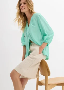 bonprix Bermuda fluide en viscose mélangée|Femme Shorts|Pantalons