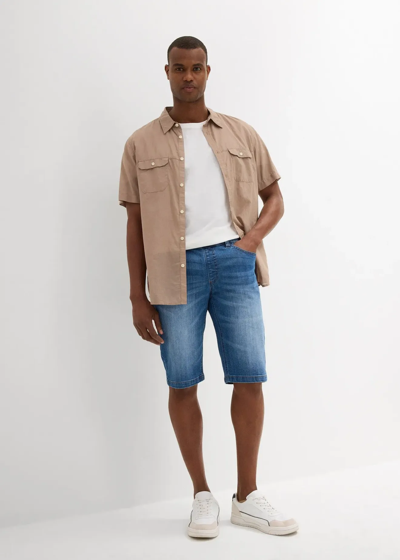 Homme bonprix Shorts|Sweats|Bermuda léger en jean et molleton, Regular