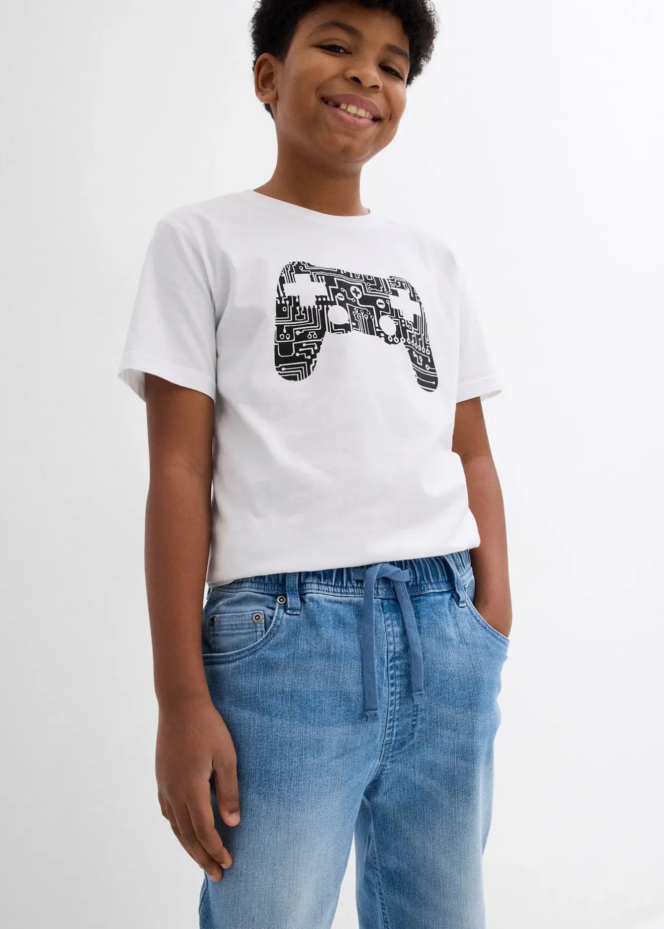 bonprix Bermuda long en jean, taille extensible, slim|Enfant Vêtements Enfant|Garçons 9-16 Ans·Shorts