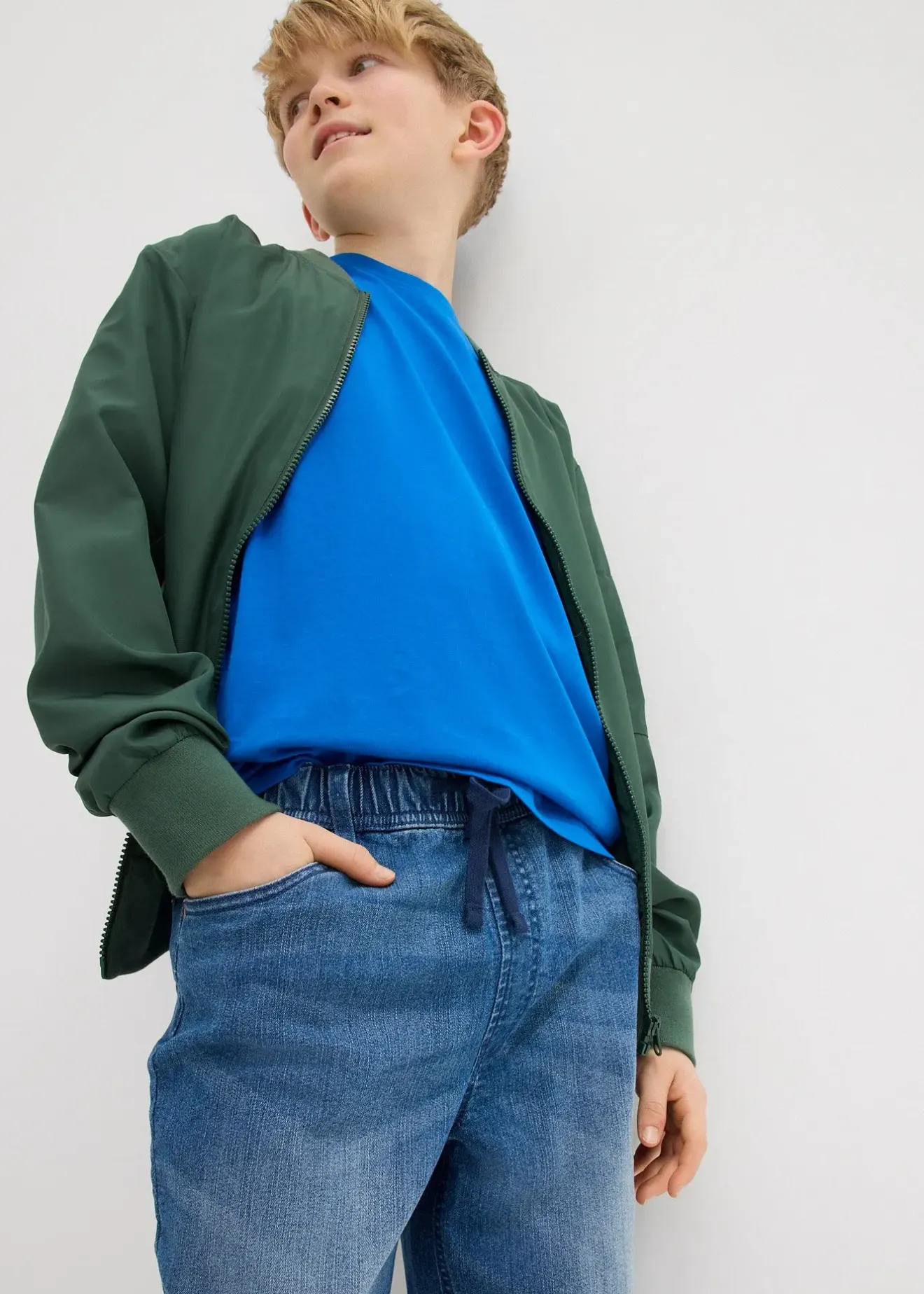 Enfant bonprix Vêtements Enfant|Garçons 9-16 Ans·Shorts|Bermuda long en jean, taille extensible, slim