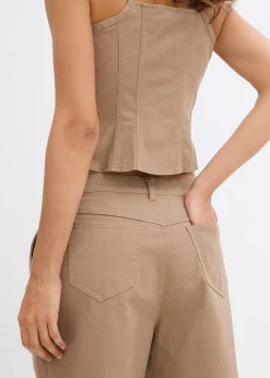 Femme bonprix Deux Pièces & Ensembles|Shorts|Bermuda long en toile de coton extensible