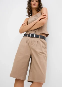 Femme bonprix Deux Pièces & Ensembles|Shorts|Bermuda long en toile de coton extensible