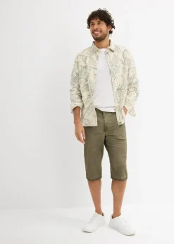 bonprix Bermuda long en toile délavée, regular|Homme Shorts|Pantalons