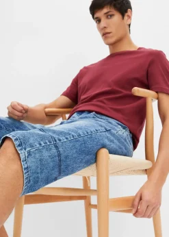 bonprix Bermuda long et léger en jean extensible, Regular|Homme Shorts|Pantalons