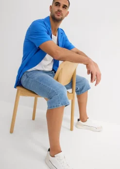 bonprix Bermuda long et léger en jean extensible, Regular|Homme Shorts|Pantalons