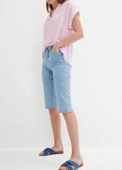 bonprix Bermuda slim en jean, taille haute|Femme Shorts|Jeans