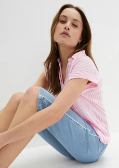 bonprix Bermuda slim en jean, taille haute|Femme Shorts|Jeans