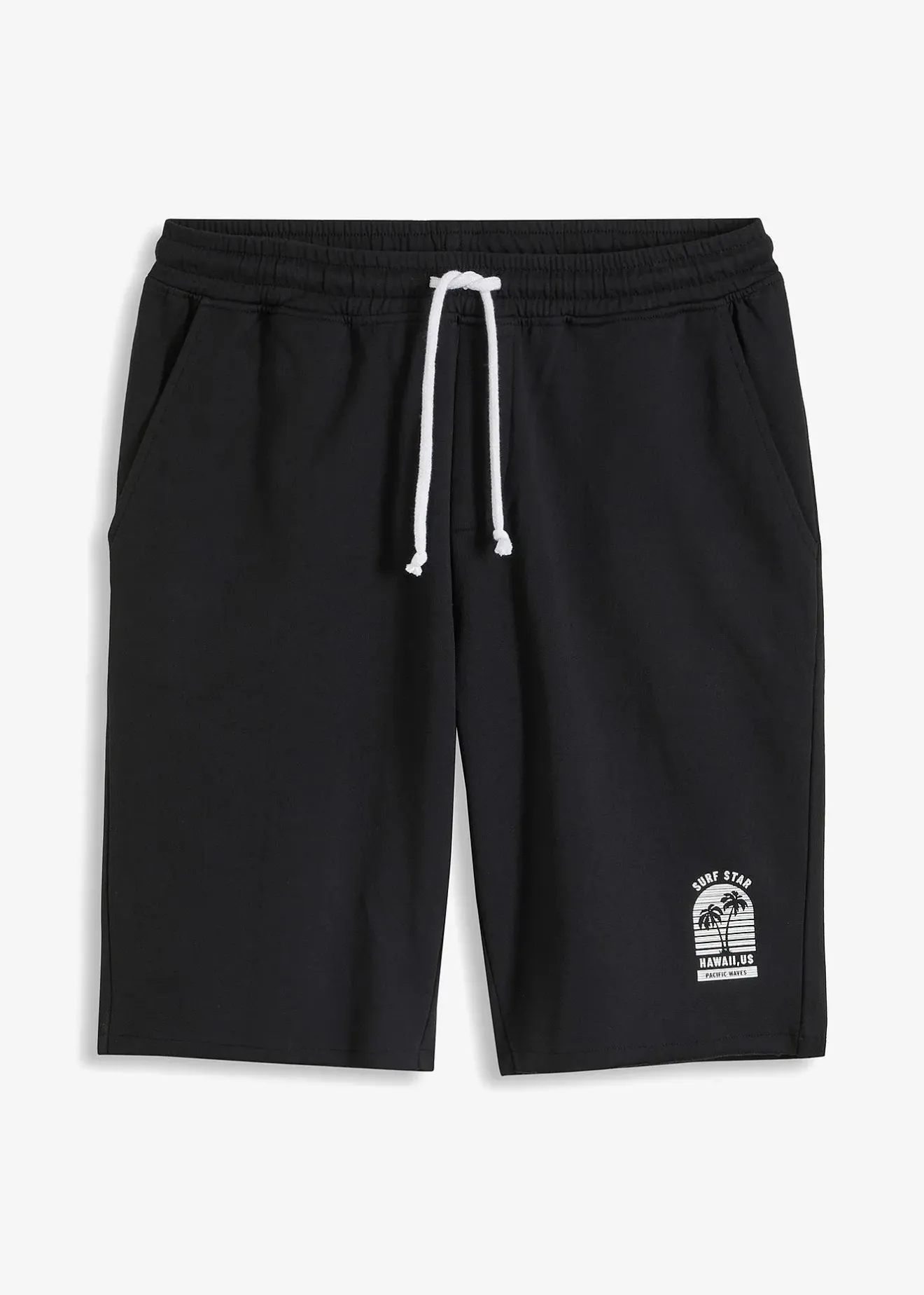 Homme bonprix Shorts|Sweats|Bermuda sweat à bordures ouvertes en coton, Loose Fit