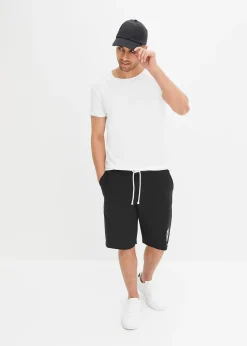 Homme bonprix Shorts|Sweats|Bermuda sweat à bordures ouvertes en coton, Loose Fit