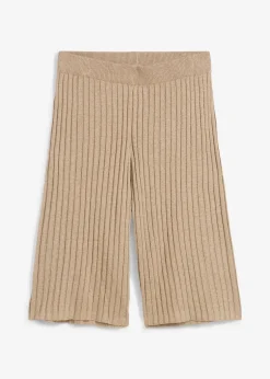 Femme bonprix Shorts|Pantalons|Bermuda taille haute en maille de viscose mélangée