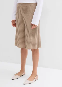 Femme bonprix Shorts|Pantalons|Bermuda taille haute en maille de viscose mélangée