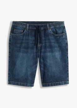 Homme bonprix Shorts|Pantalons|Bermuda taille élastiquée en denim léger, slim