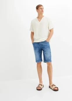 bonprix Bermuda taille élastiquée en denim léger, slim|Homme Shorts|Pantalons