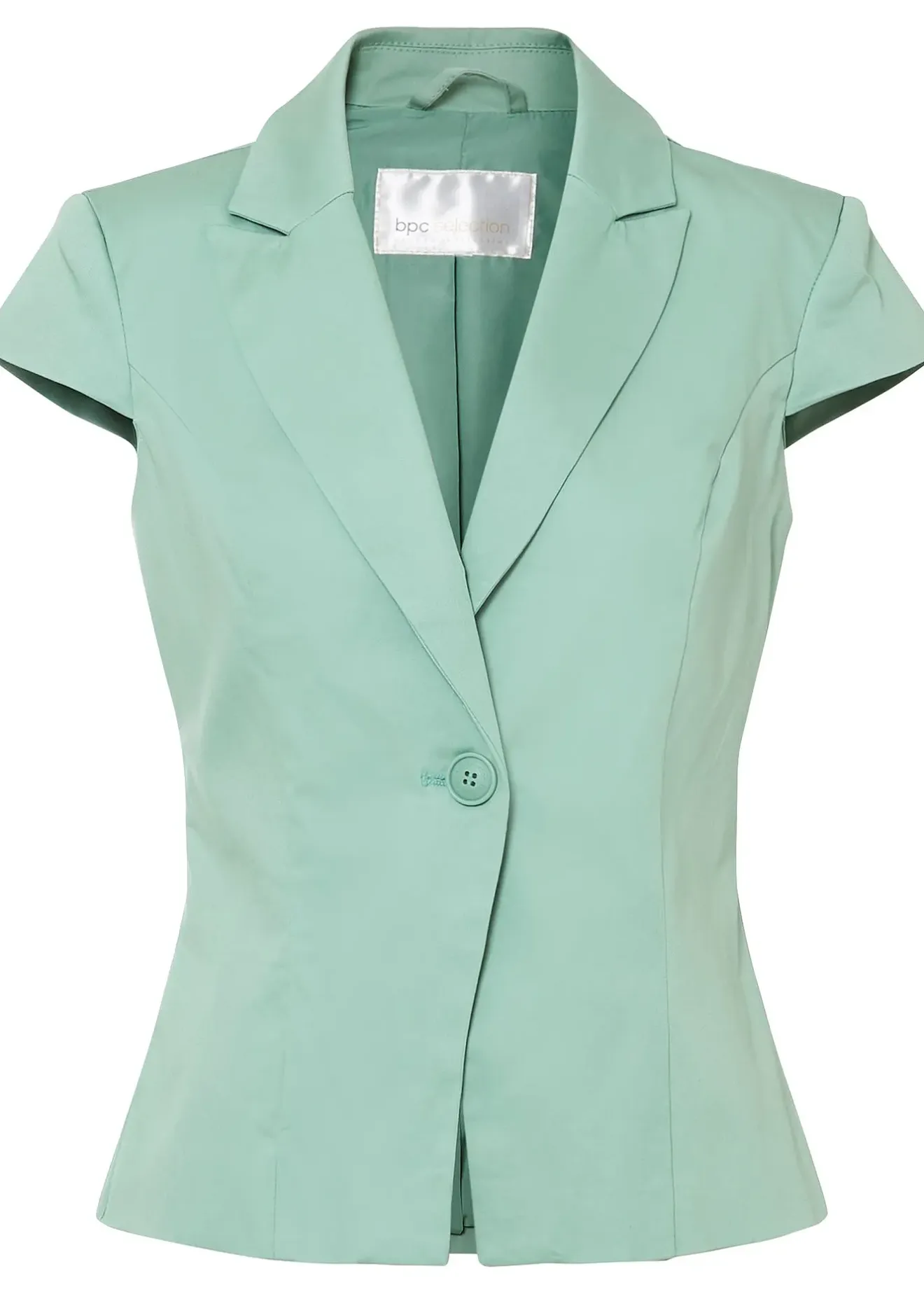 bonprix Blazer à manches courtes en satin de coton|Femme Blazers