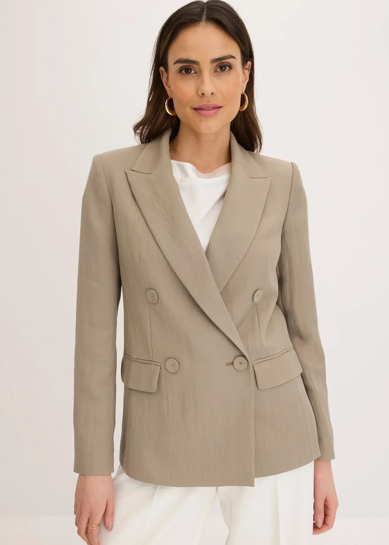 bonprix Blazer avec Lyocell, effet froissé|Femme Blazers
