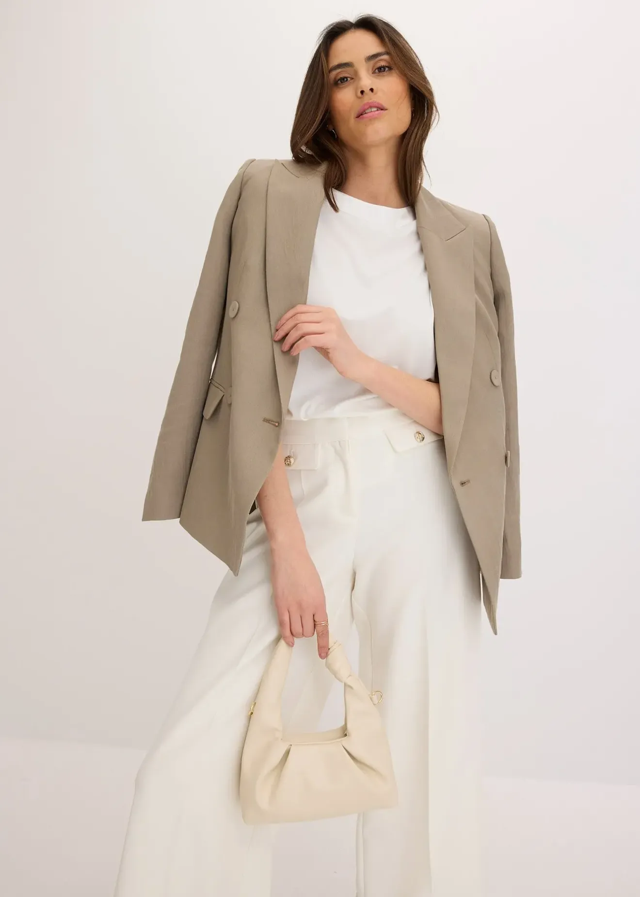 bonprix Blazer avec Lyocell, effet froissé|Femme Blazers