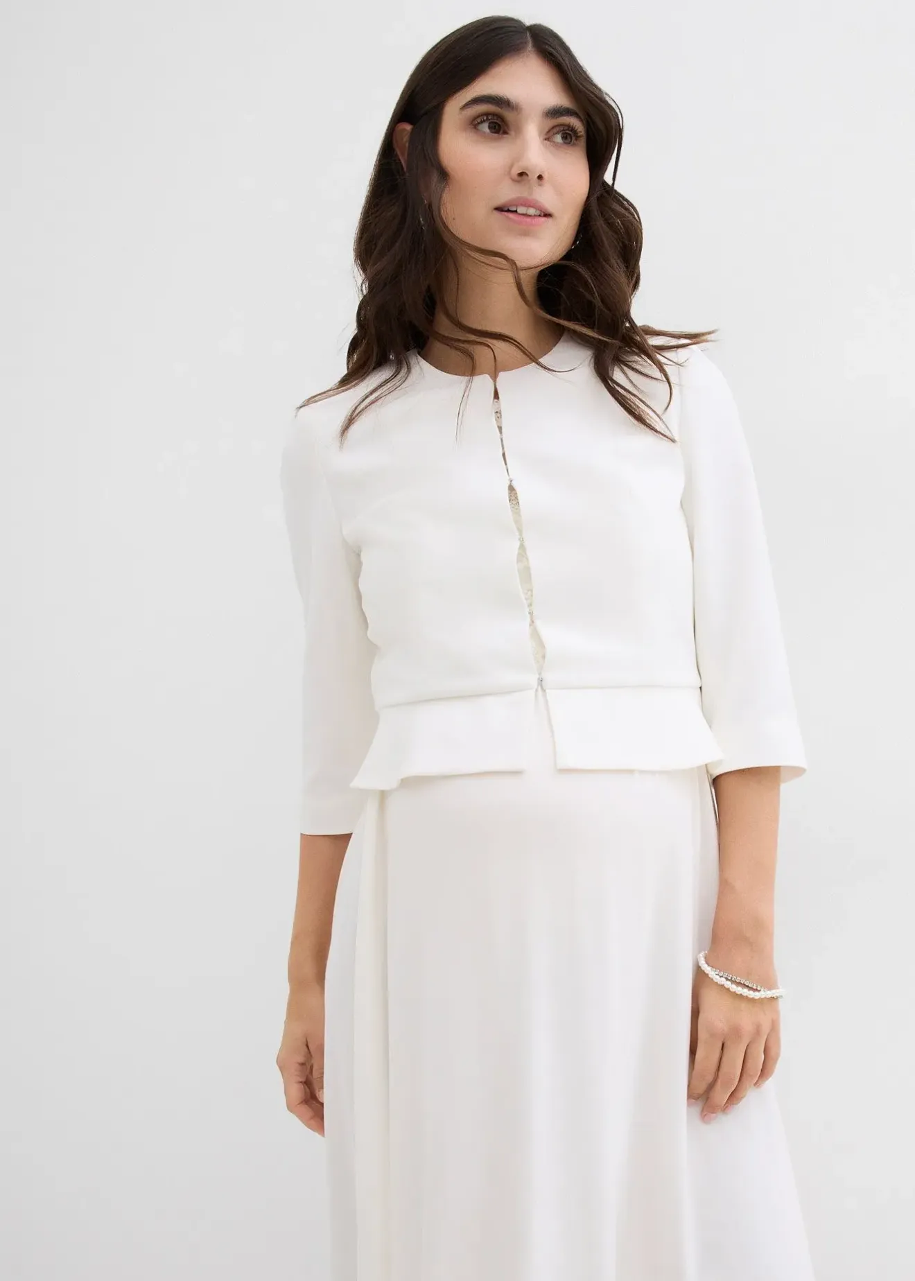 bonprix Blazer de grossesse court en satin|Femme Femme Enceinte