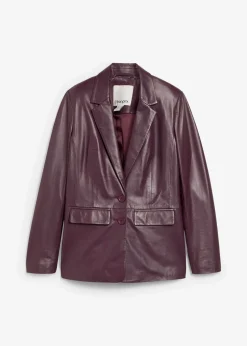 Femme bonprix Premium|Blazers|Blazer en cuir d’agneau nappa