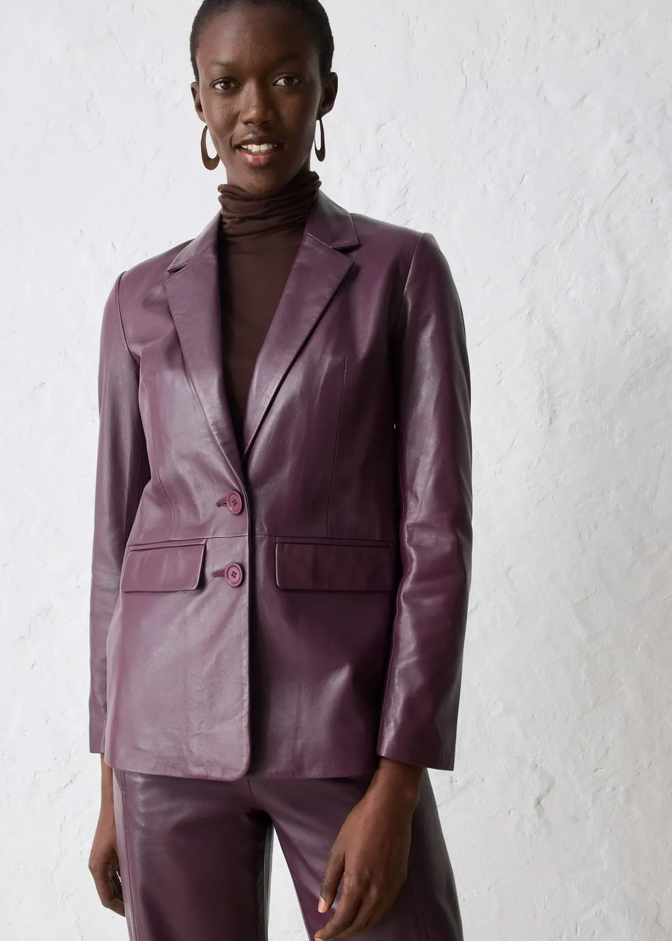 Femme bonprix Premium|Blazers|Blazer en cuir d’agneau nappa