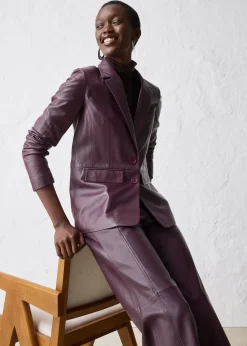 Femme bonprix Premium|Blazers|Blazer en cuir d’agneau nappa