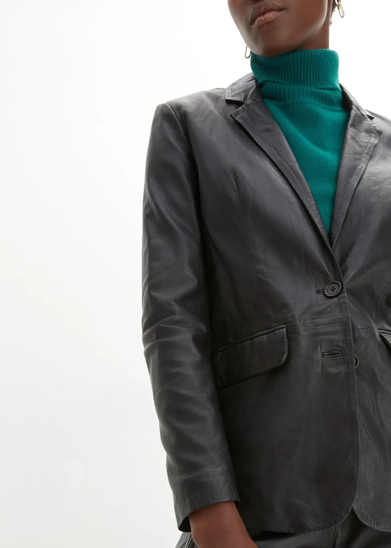 bonprix Blazer en cuir d’agneau nappa|Femme Premium|Blazers