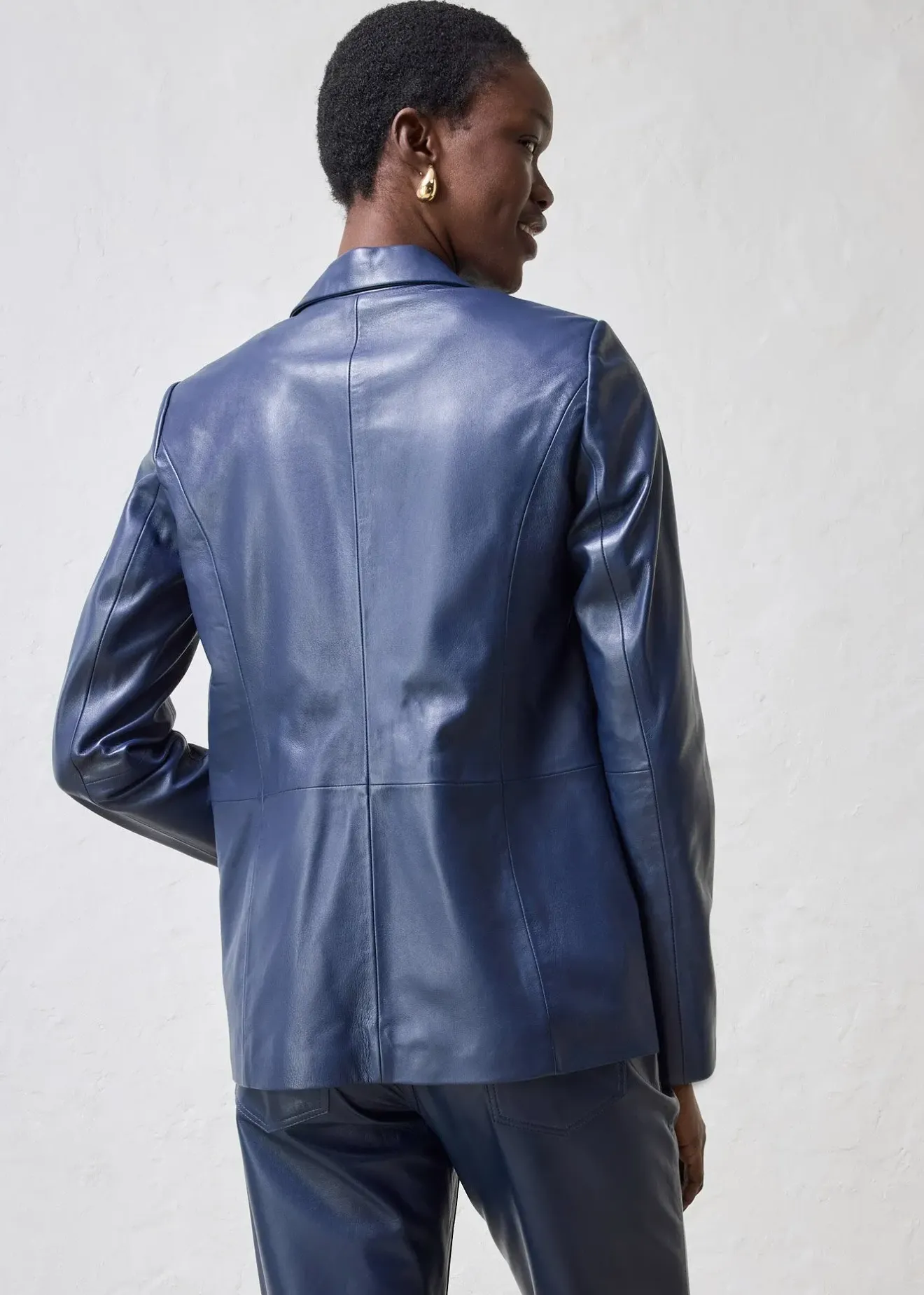 Femme bonprix Premium|Blazers|Blazer en cuir d’agneau nappa