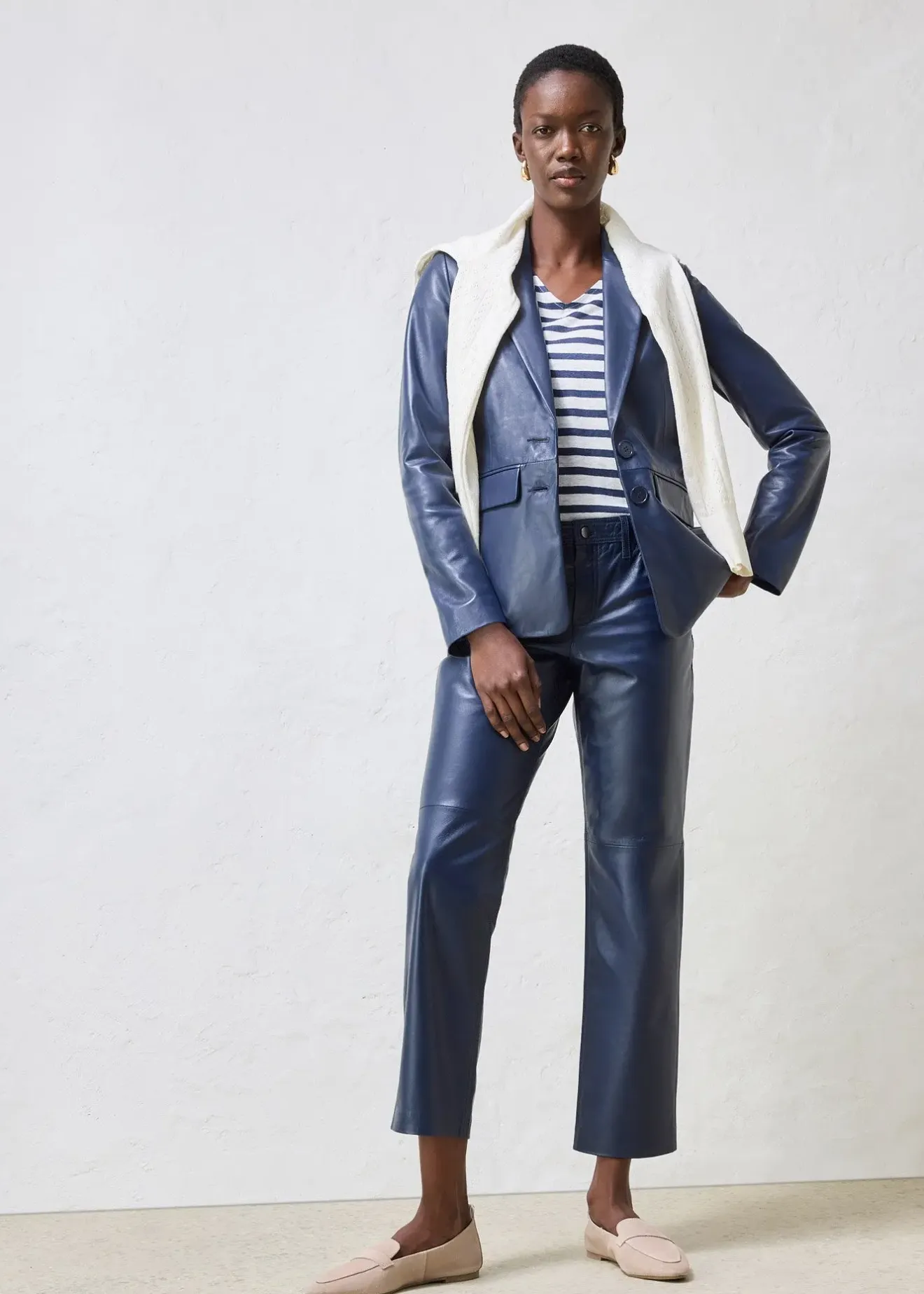 Femme bonprix Premium|Blazers|Blazer en cuir d’agneau nappa