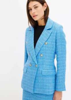 bonprix Blazer en maille bouclette à boutonnage double|Femme Blazers