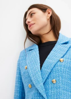 bonprix Blazer en maille bouclette à boutonnage double|Femme Blazers