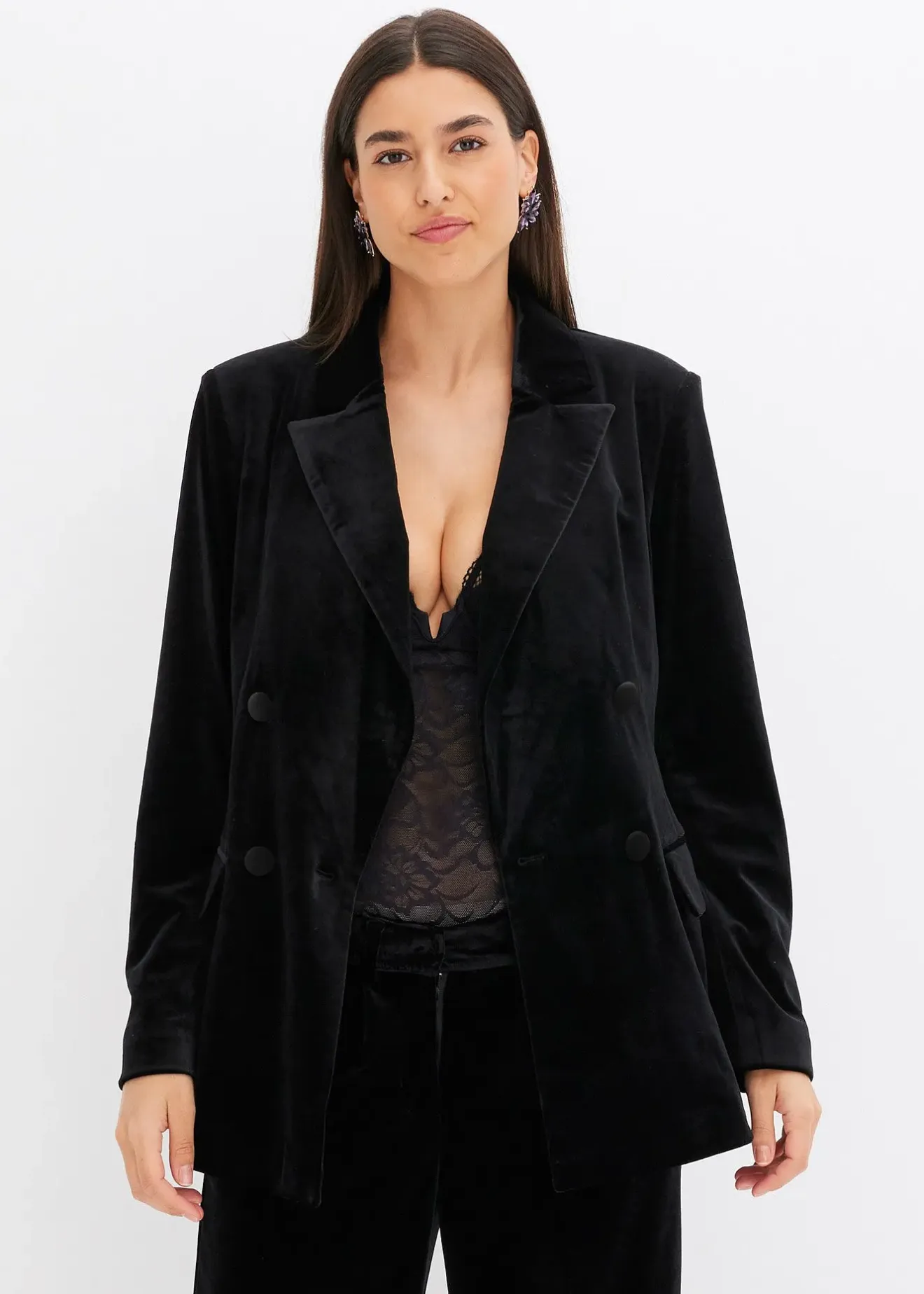 bonprix Blazer en velours doux|Femme Blazers