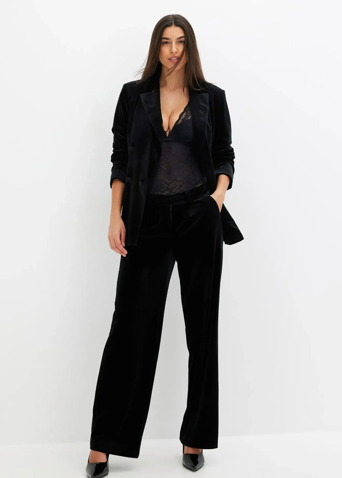 bonprix Blazer en velours doux|Femme Blazers