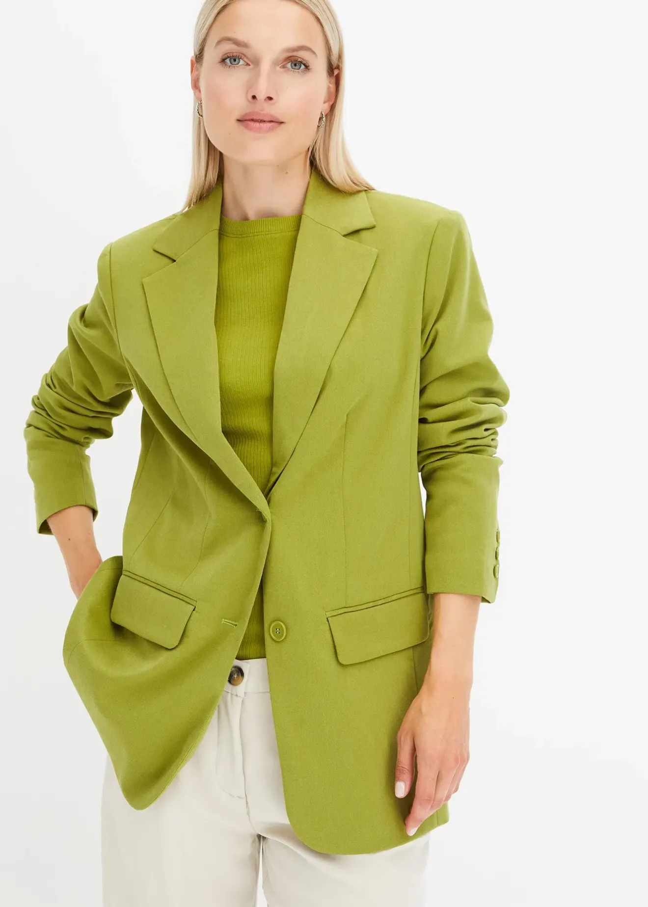 bonprix Blazer long en viscose mélangée|Femme Blazers