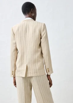 bonprix Blazer sans col 100% lin|Femme Premium|Blazers