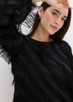 bonprix Blouse à détails frangés|Femme Chemisiers