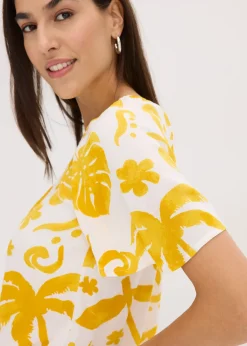 bonprix Blouse à encolure asymétrique en viscose texturée|Femme Chemisiers