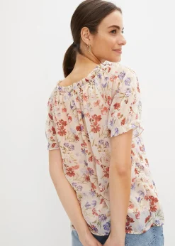 bonprix Blouse à encolure Bardot|Femme Chemisiers