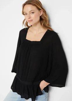bonprix Blouse à encolure carrée|Femme Chemisiers