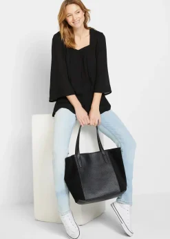 bonprix Blouse à encolure carrée|Femme Chemisiers