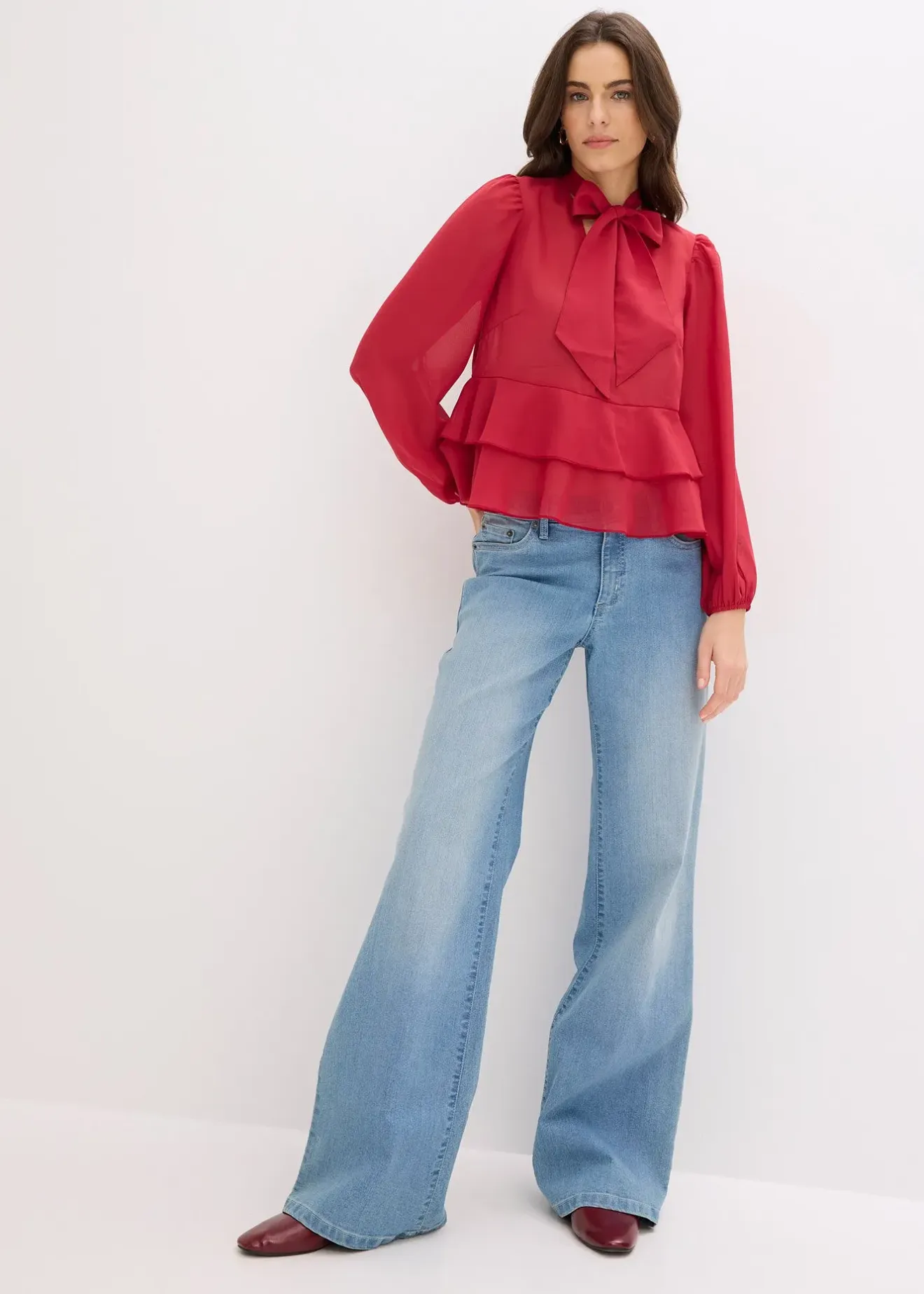 bonprix Blouse à lavallière|Femme Chemisiers